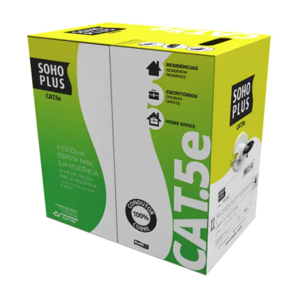 Cabo Lan Sohoplus CAT5e 24AWG 305 Metros CMX Preto 23200100