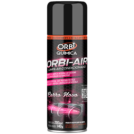 Limpa Ar Condicionado Orbi-Air Orbi Quimica Carro Novo 200 Ml