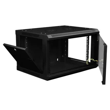 Rack Mini de Parede 19" Evus EV-DW6406 6U x 600 x 450mm Preto