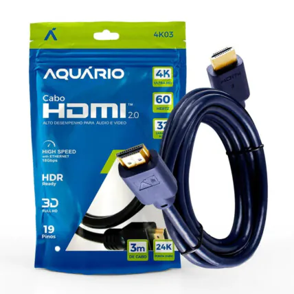 Cabo HDMI Aquário 4K03 4K Macho X Macho 2.0 3M