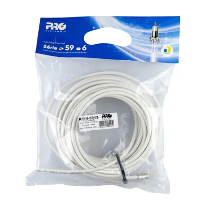 386065 - Kit de Instalação Proeletronic KTIN-5915 Cabo RG59 53% de Malha - 15m