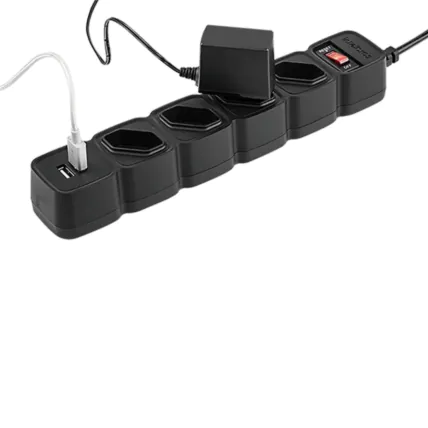 Protetor Eletrônico Intelbras EPE204 USB+ 4 Tomadas 2 USB Preto