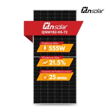 Painel Solar Qn Solar 555W P-Type Qnm182-Hs-72